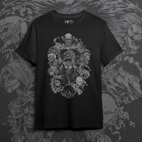 Футболка для підлітка хлопчика з принтом Атака Титанов 9 Титанов Розмір 160 Anime10690 Дніпро