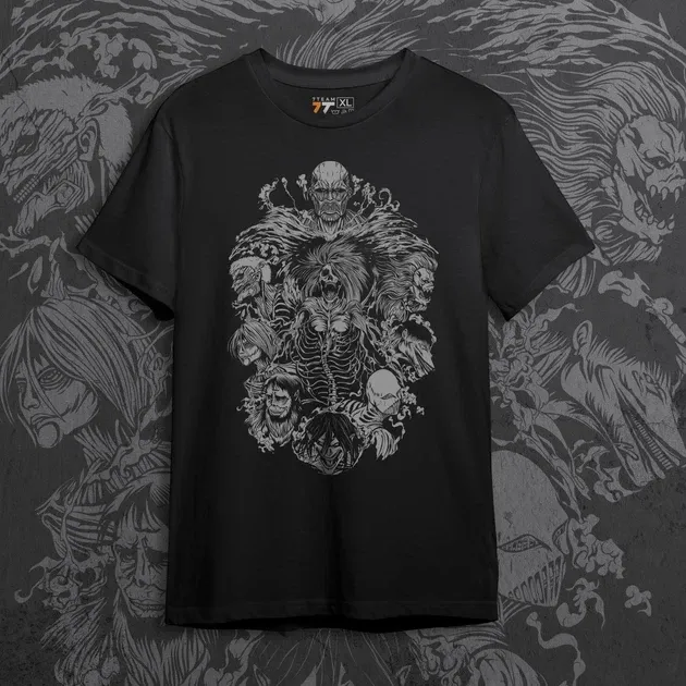 Футболка для підлітка хлопчика з принтом Атака Титанов 9 Титанов Розмір 160 Anime10690 Дніпро - фото 1