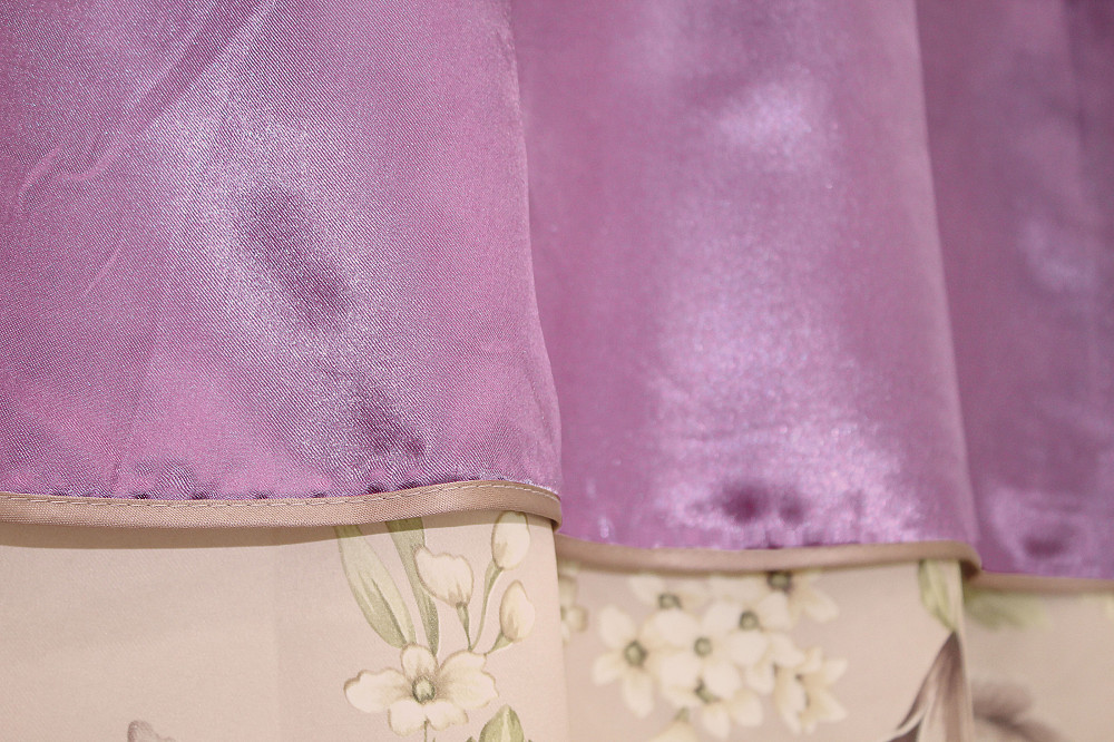 Кухонные шторы VR-Textil № 073к с ламбрекеном и подхватами лиловый с персиковым 270х170 см (52-0485) Киев - изображение 5