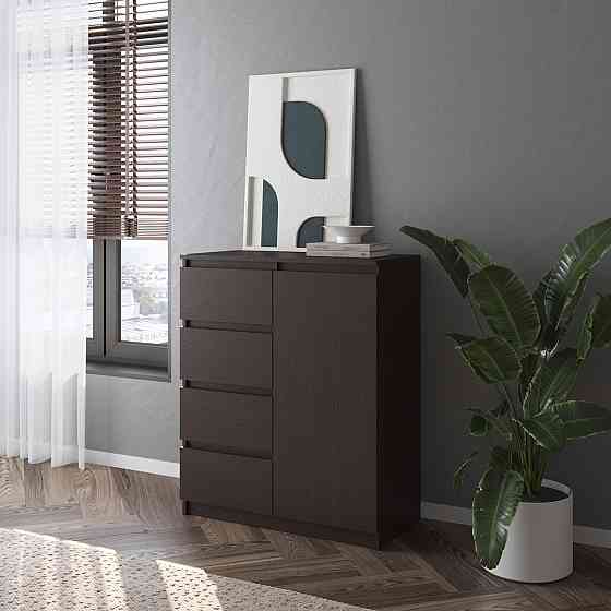 Комод VAYS, сучасний, з полицями, 4 шухляди, без ручок R-32 Венге Темний Львів