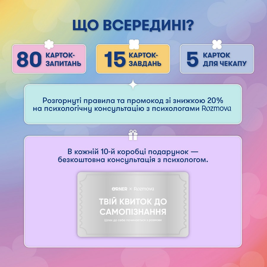 Картки саморефлексії "Розмова з собою" orner-2971, 100 карток Вінниця - фото 7