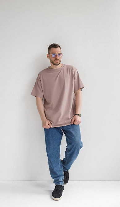 Футболка базова оверсайз чоловіча Какао 3XL/4XL Харків - фото 1