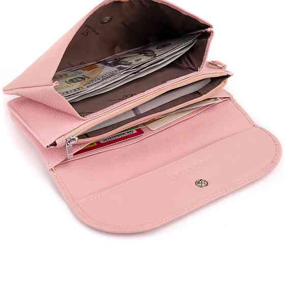 Клатч зі шкіри жіночий Рожевий (ST Leather) Київ