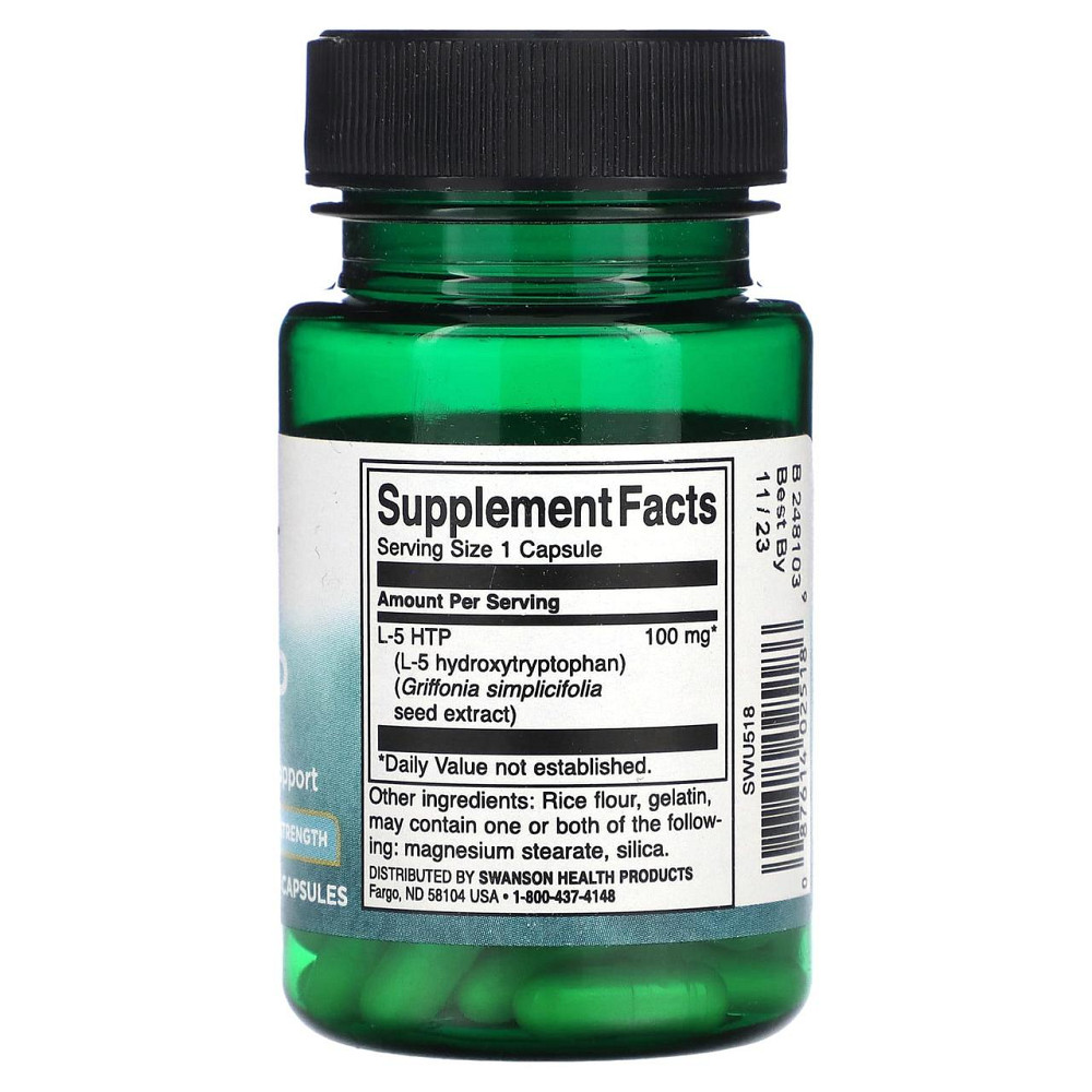 5-НТР Swanson 5-HTP 100 мг 60 капс Київ - фото 2