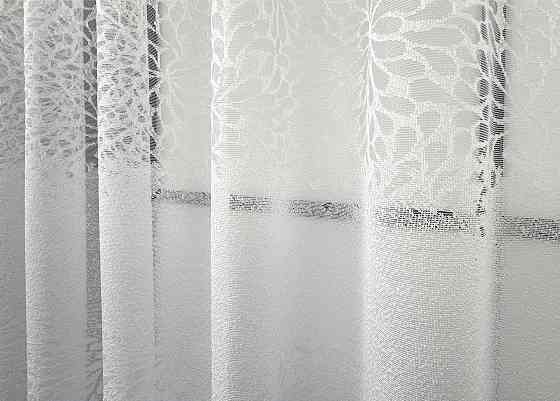 Короткая тюль, высота 1,6 м., жаккард цвет белый 1789т Киев