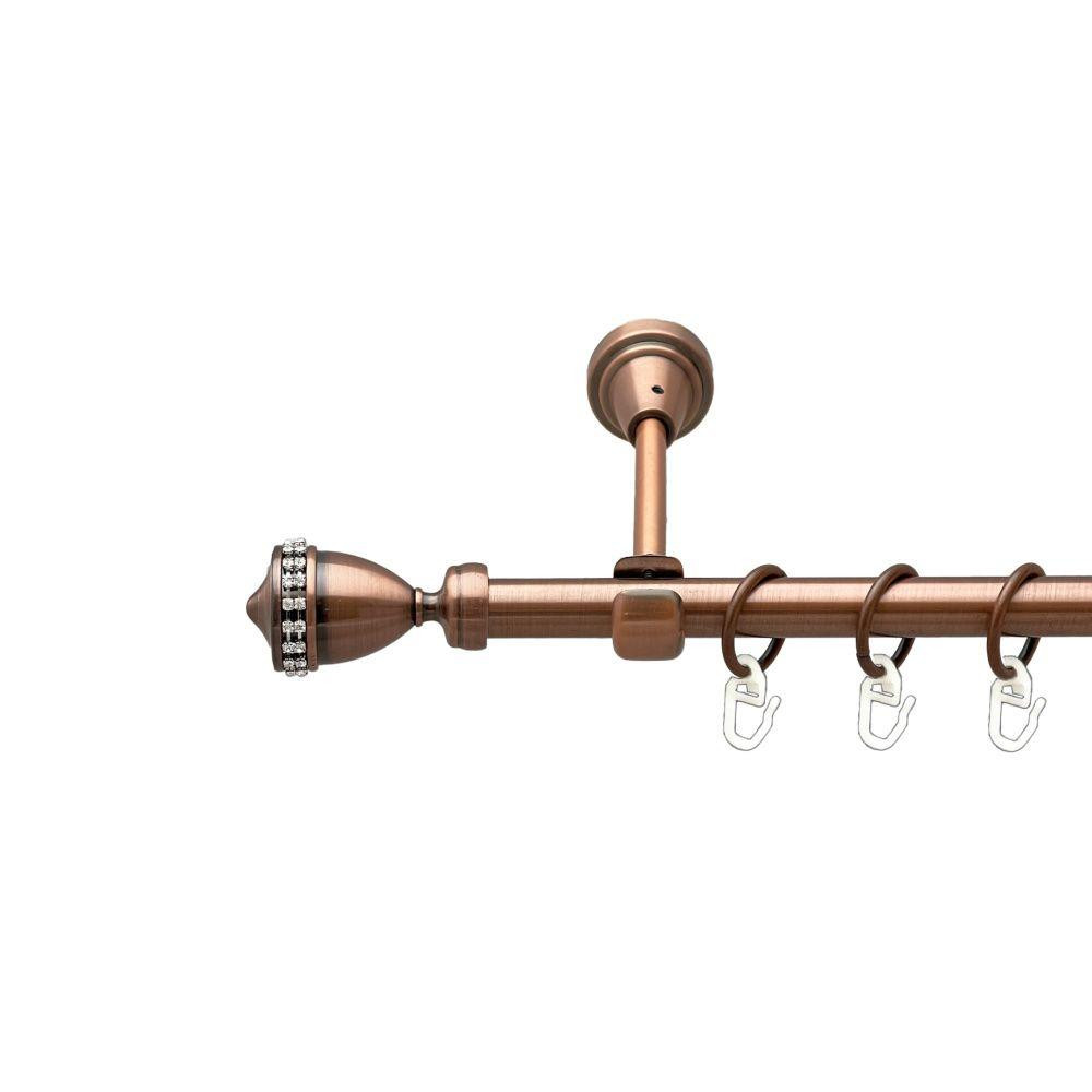 Карниз Orvit Етернія металевий однорядний відкритий гладка труба кільце металеве Мідь 16 мм 120 см Львов - изображение 1