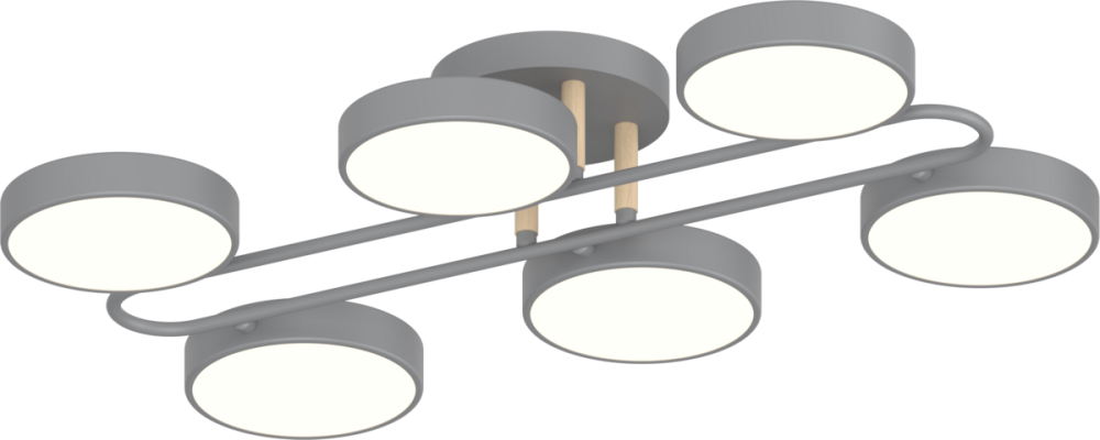 Люстра стельова світлодіодна для спальні та вітальні VALESO XI3322-6 сучасна дерево сіра 108W XI3322-6 Коломыя - изображение 2