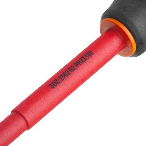 Отвертка крестовая изолированная, PH2, 1000 В, 100 мм INTERTOOL VT-3212 Киев