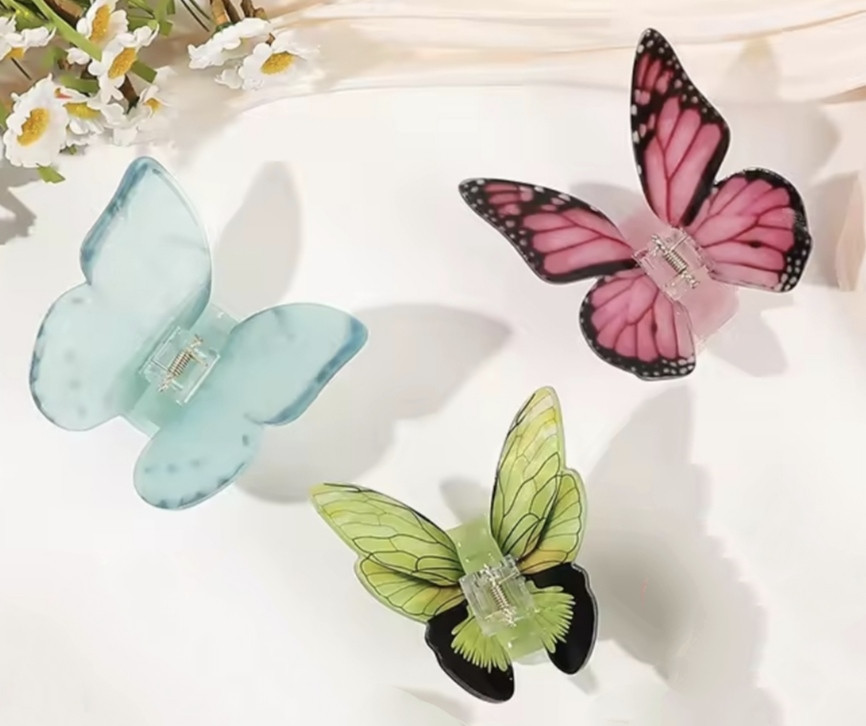 Заколка-крабік метелик Блакитний Смела - изображение 3