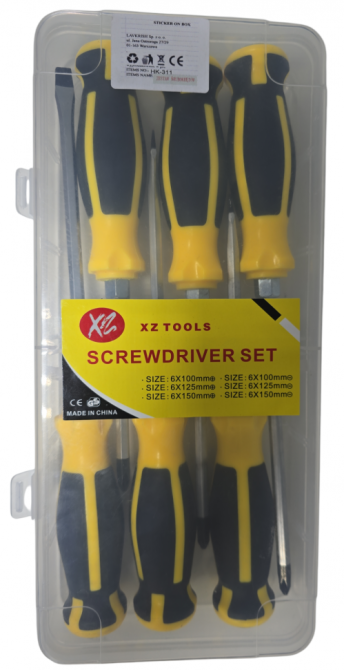 HK-311 Набір ударних силових викруток 6 шт Cr-V, PH2, посилений наконечник, під молоток Одеса - фото 1