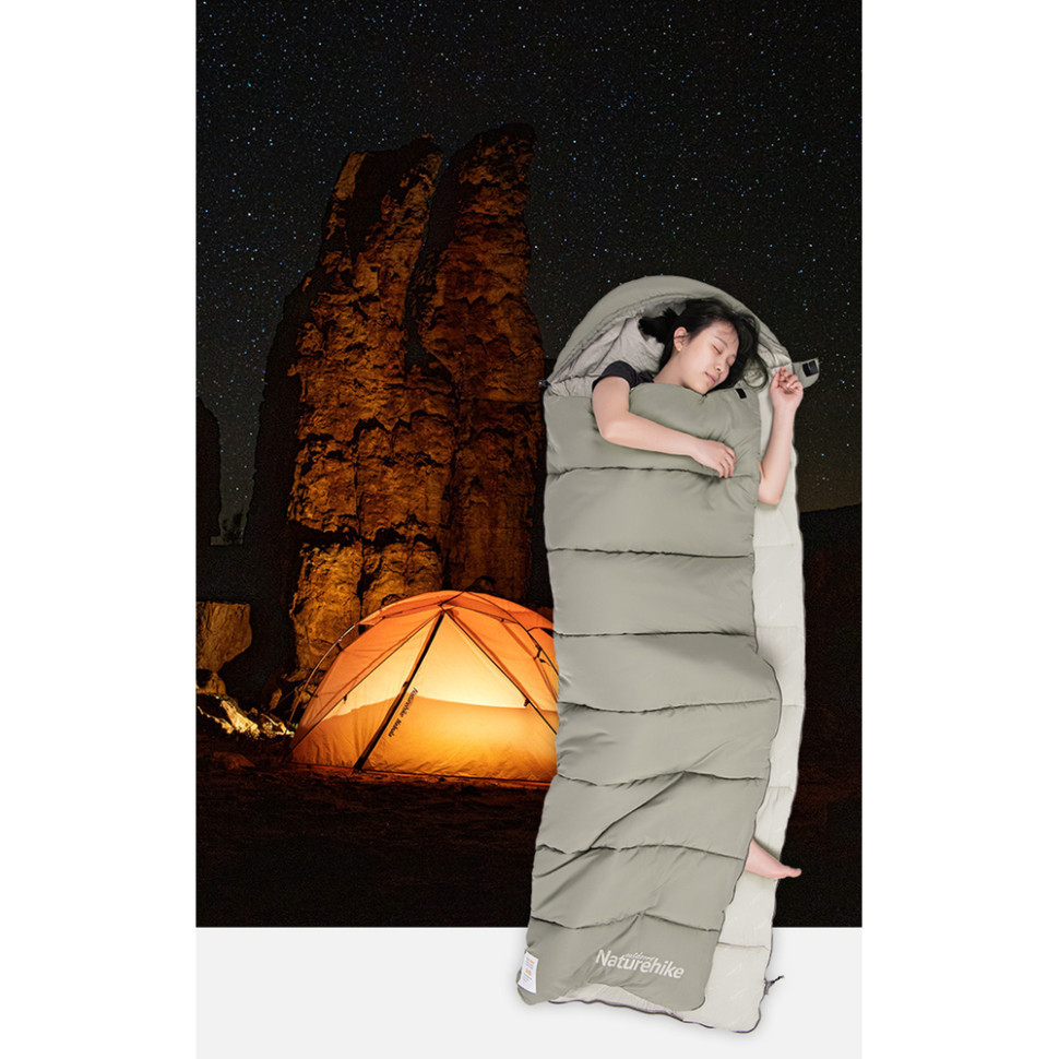 Спальный мешок с капюшоном Naturehike M300 CNK2350WS023, серый, правый Киев - изображение 8