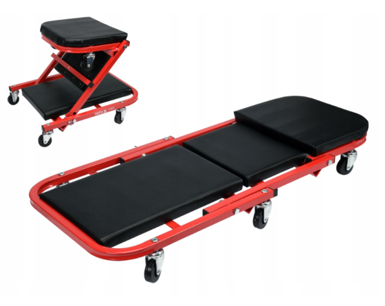 Лежак- стілець 2 в 1 автослюсаря підкатний для ремонту автомобіля на СТО автосервіса, майстерні YATO YT-08802 Чернігів