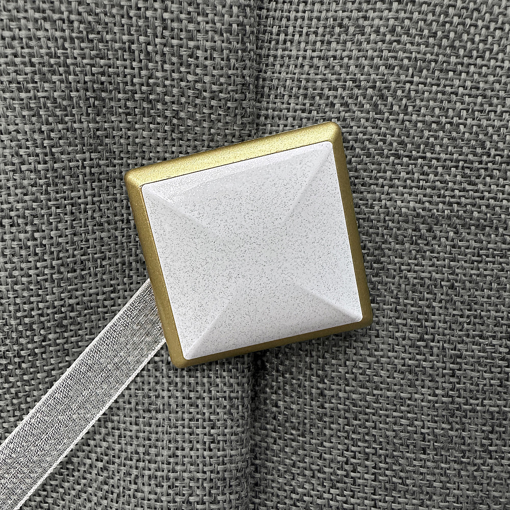 Магниты для штор и гардин Квадрат двусторонние набор 2 шт Золотистый с белым (81-277) Киев - изображение 2