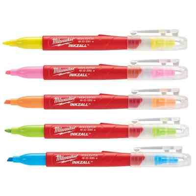 Набор маркеров Milwaukee текстмаркеров InkZAll цветные, 5шт (48223206) Винница