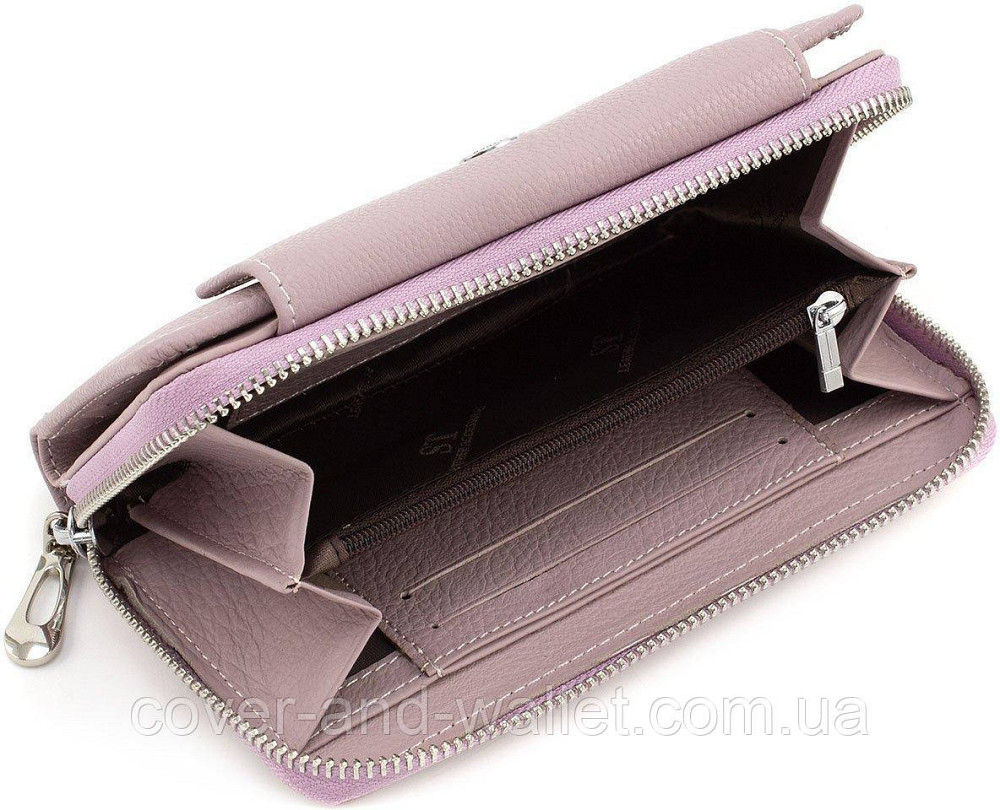 Светло-розовый женский кожаный кошелек среднего размера ST 55-5 Киев - изображение 4