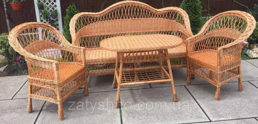 Комплект плетеной мебели | мебель из лозы с большим диваном | мебель  из лозы плетеная Киев - изображение 5
