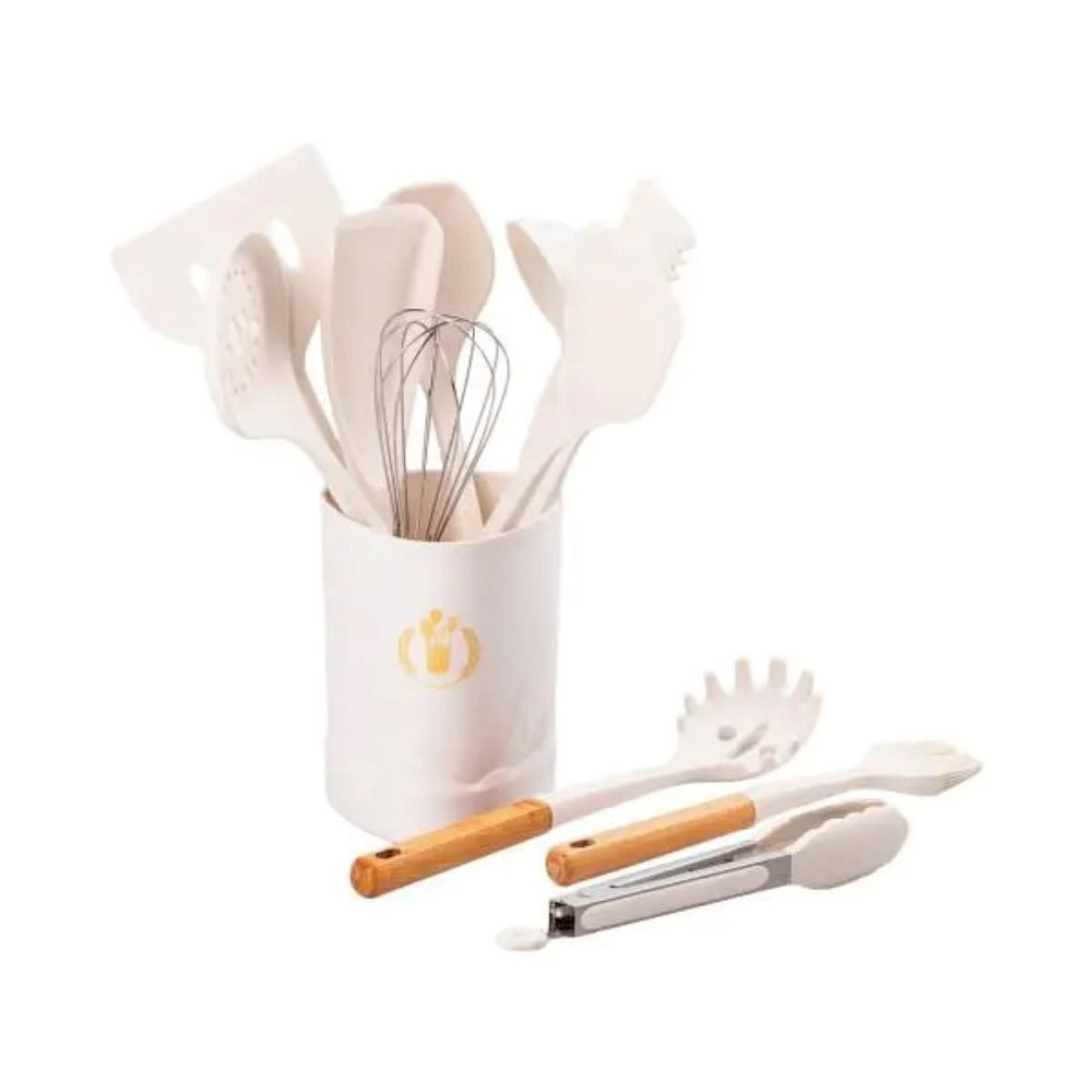 Набір кухонного приладдя на підставці 12 штук з дерев'яною ручкою YRUR9 Коломия - фото 2