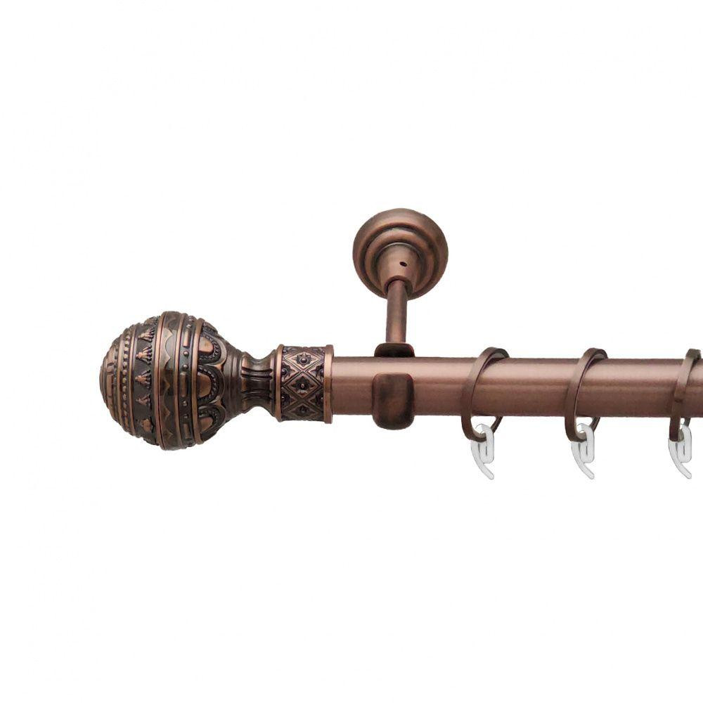 Карниз Orvit Арабеска металевий однорядний відкритий гладка труба кільце фасонне металеве  Мідь 25 мм 200 см Львов - изображение 1