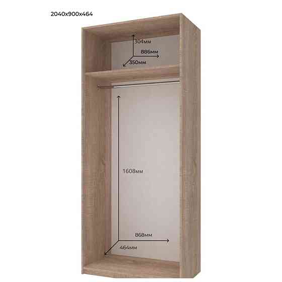 Комплект шкафов для одежды Doros Промо (2 шт.) 225х48х204 см Белый (DRS-011211) Львов