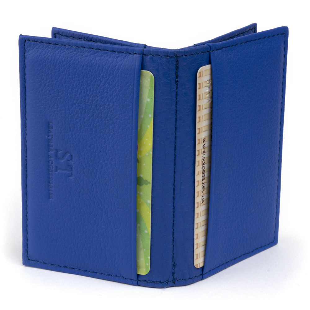 Визитница-книжка ST Leather 19219 Синяя Киев - изображение 8