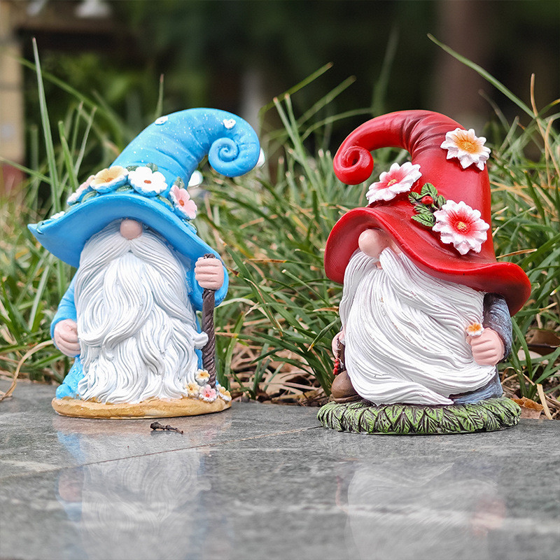 Садова фігурка Гном 12,5 см. Полістоун Блакитний Одеса - фото 1