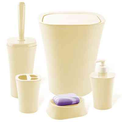 Набір для ванної кімнати Planet Household Papillon 5 предметів кремовий (6886) Вінниця