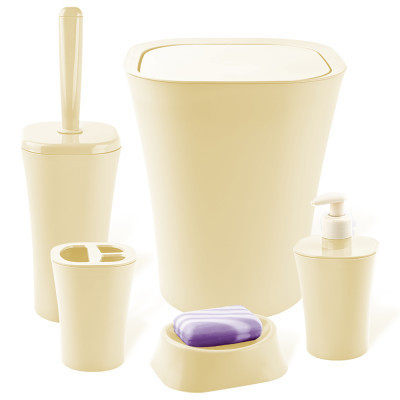 Набор для ванной комнаты Planet Household Papillon 5 предметов кремовый (6886) Винница - изображение 1