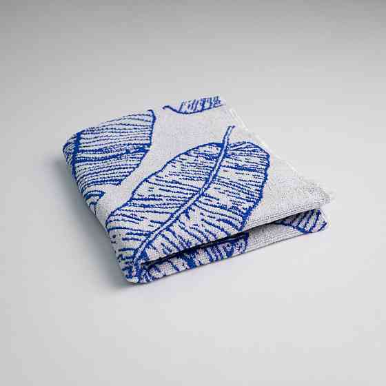 Махровое полотенце с рисунком перо GM Textile 50х90см 400г/м2 (Синий) Сумы