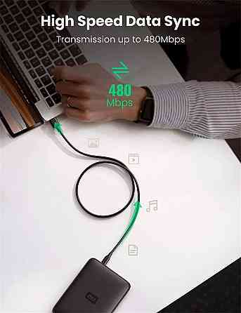 Кабель UGREEN USB 2.0 A Male to Mini 5 Pin Male Cable 0.5m (Black) UGR-10354 Одеса