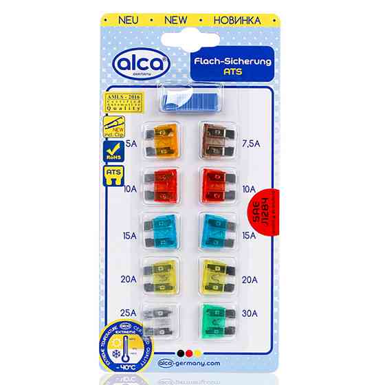Набір запобіжників 10шт плоскі (5-30А) "Fuse ATS Set" Alca, 690000 Київ