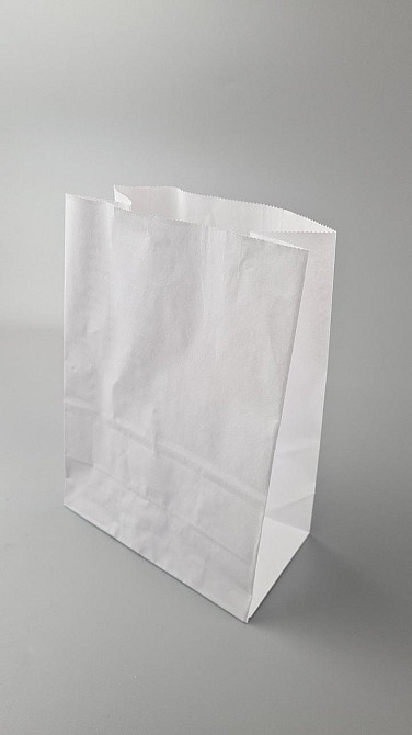 Пакет с дном бумажный крафт белый, 170х90х240, 70г/м2 (25 шт) Харьков - изображение 1