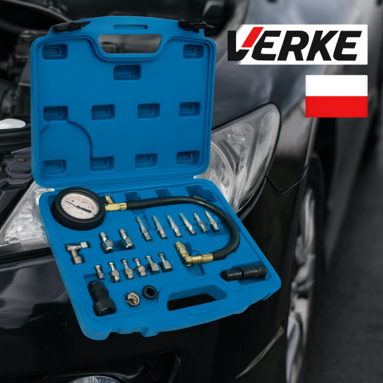 Набір VERKE для перевірки тиску палива дизельних авто набір адаптерів у кейсі комплект діагностики тиску Львів