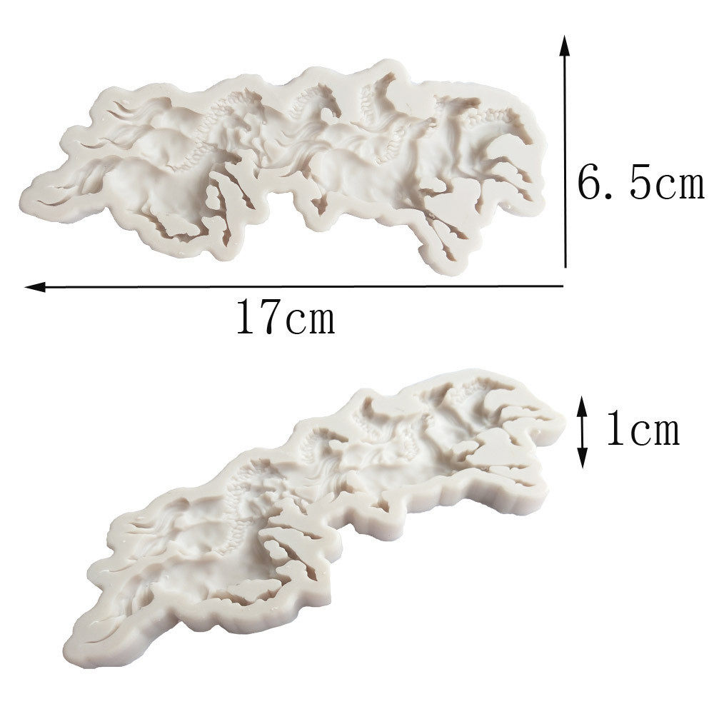 Молд силиконовый Лошади 170 на 65 мм серый Киев - изображение 2
