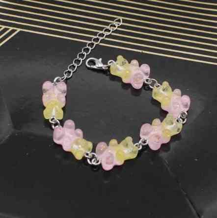 Браслет с мишками 2-х цветные - длина 15-20см, регулируется, смола Киев