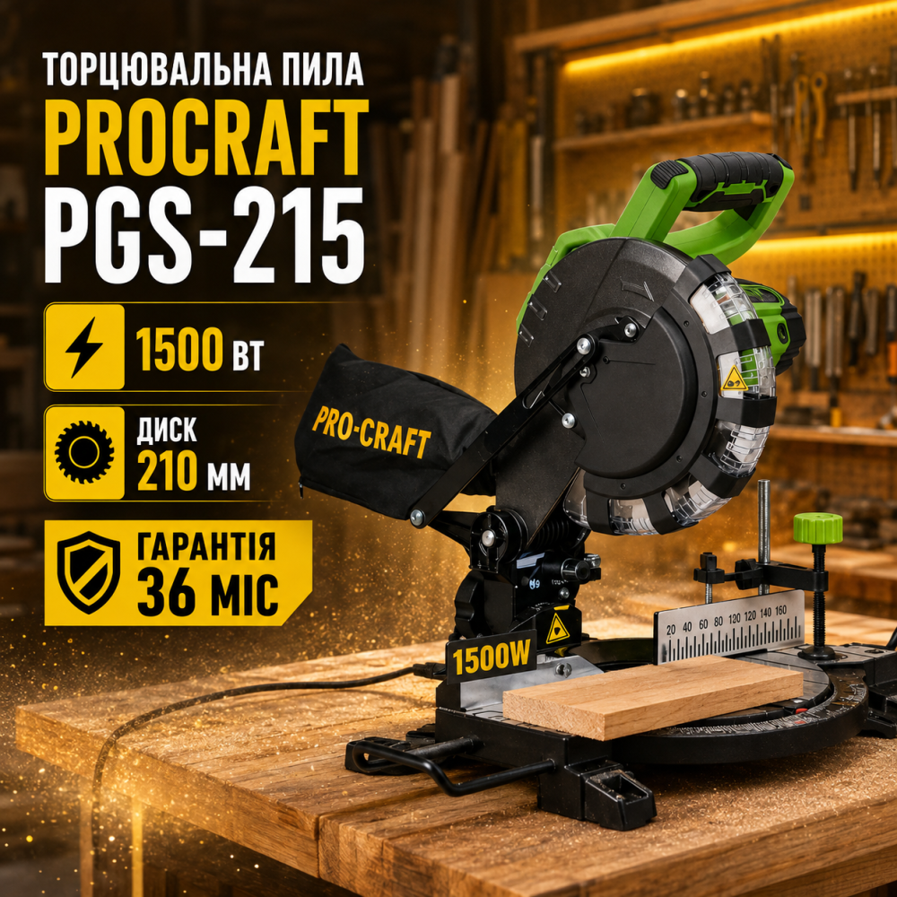 Торцовочная пила Procraft 1500 Вт 210 мм, Пила торцовочная торцовка, Мощная торцовочная пила для дерева Львов - изображение 11