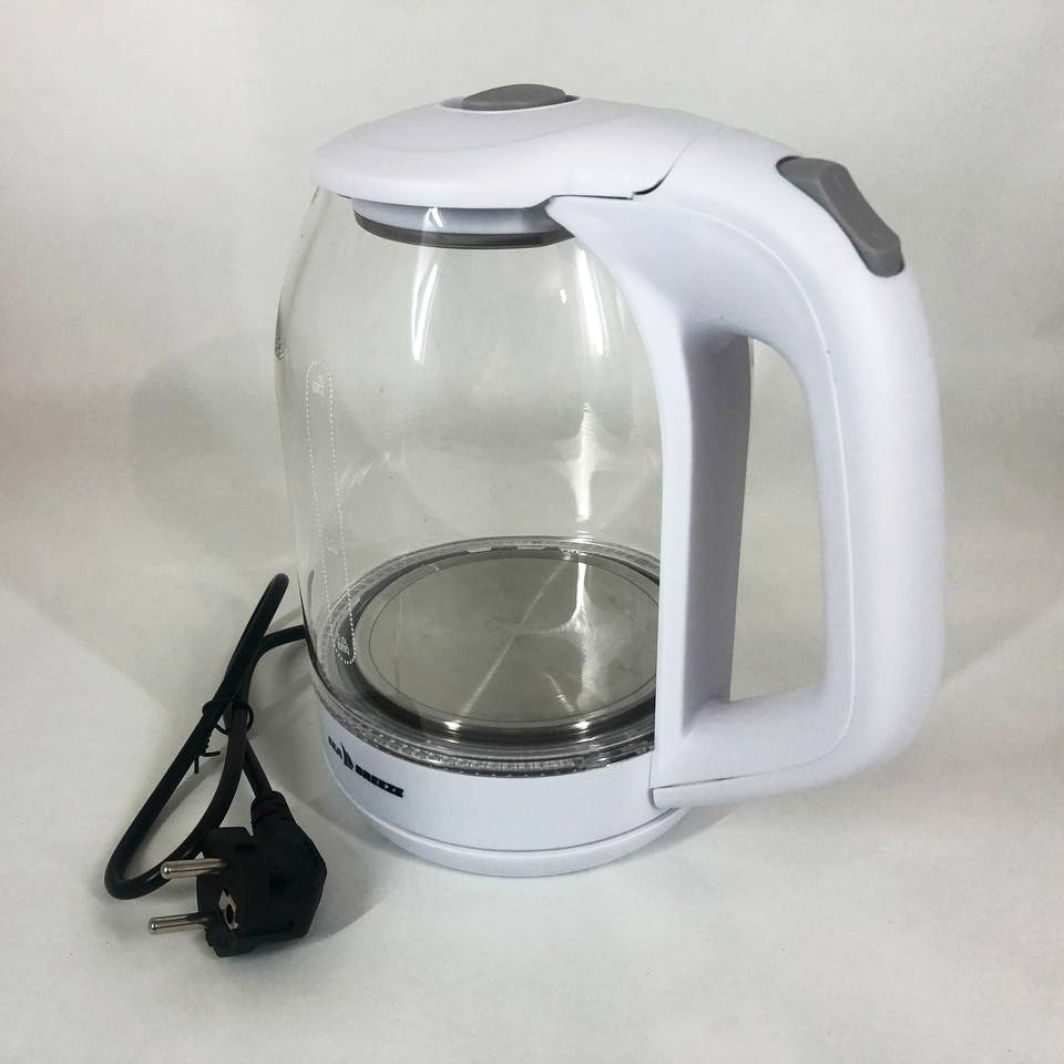 Бытовой чайник для кухни SeaBreeze, Стеклянный электрический чайник с подсветкой качественный ZK-40 Львов - изображение 8