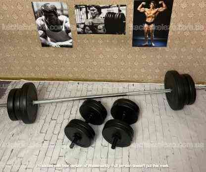 Штанга набірна + гантелі на 70 кг Гантелі, гирі, штанги та диски ударостійкий пластик Київ