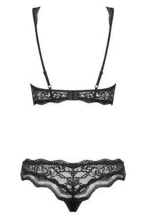 Комплект кружевной Obsessive Luvae черный, S/M Sex Aura Киев