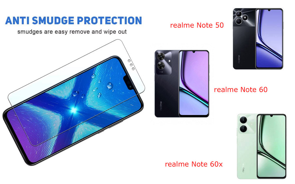 Защитное стекло NeoGlass для realme Note 50, Note 60, Note 60x – ультрапрозрачное и устойчивое Киев - изображение 3
