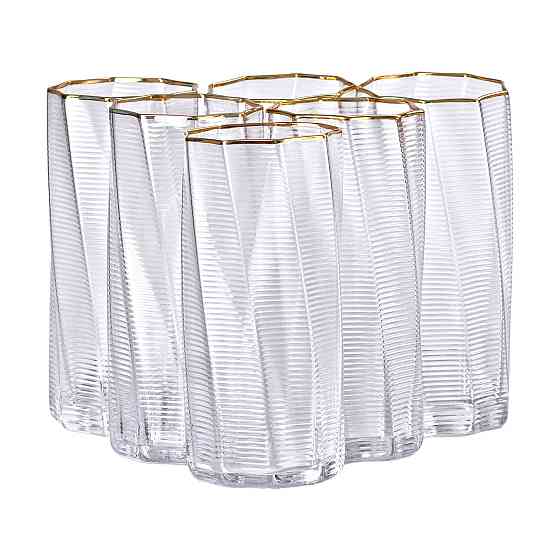 Набор стаканов 6 шт по 450 мл с золотым ободком HP-16-18 Киев
