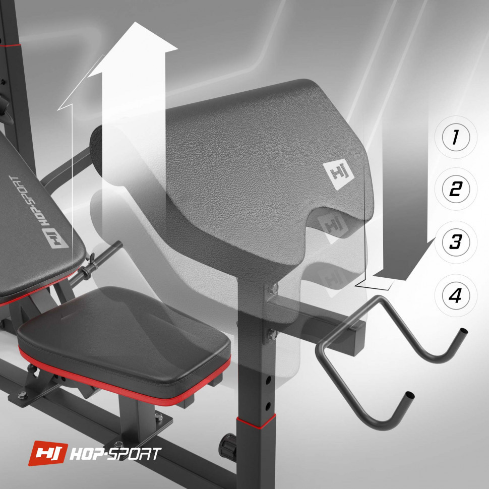 Скамья для жима с партой Скотта Hop-Sport Pro 1075 Киев - изображение 9