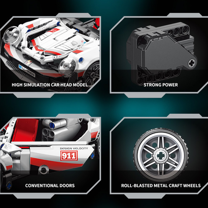 Конструктор Lele Brother PORSCHE 911 RSR 540 деталей совместимый с lego лего Киев - изображение 3