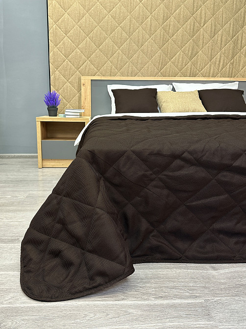 Покрывало стеганое Decorator Flax ромб 230х250 см венге (85-069) Киев - изображение 3
