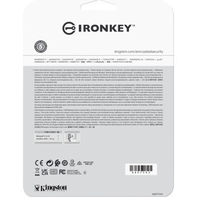 USB флеш накопичувач Kingston 64GB IronKey Vault Privacy 50 Blue USB 3.2 (IKVP50/64GB) Вінниця - фото 6