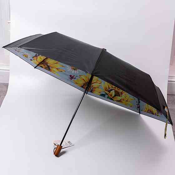 Yiwu Парасолька механічна елегантна з принтом міцна надійна з поліестеру діаметр 100 см Жовтий Коломия