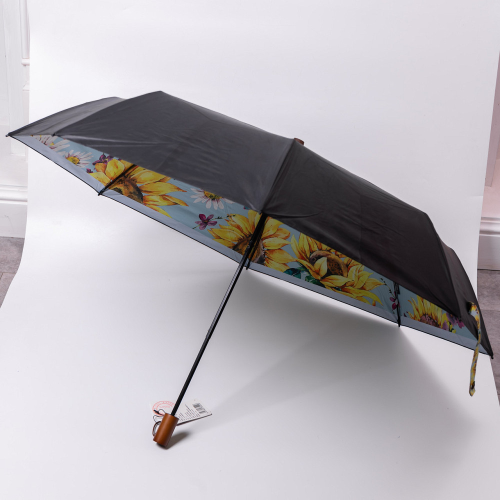 Yiwu Парасолька механічна елегантна з принтом міцна надійна з поліестеру діаметр 100 см Жовтий Коломия - фото 5