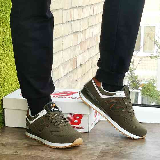 Кросівки New Balance 574 Хакі Замшеві Чоловічі Зелені Нью Баланс (розміри: 44,45,46) - 63-4 Дніпро