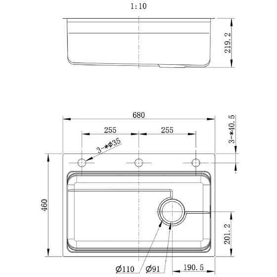 Мийка з неіржавкої сталі Mixxus MS6846-Set-01 Micro Decor Graphite (3.0/0.8) комплект (графіт) (MI8388) Харків