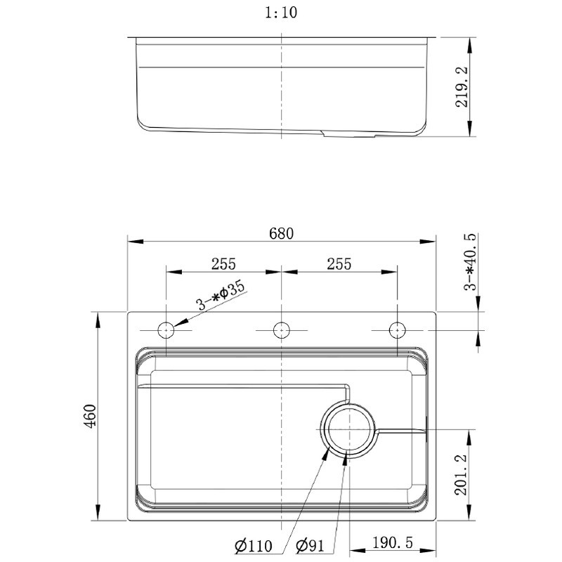 Мойка из нержавеющей стали Mixxus MS6846-Set-01 Micro Decor Graphite (3.0/0.8) комплект (графит) (MI8388) Харьков - изображение 3