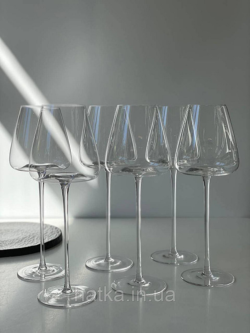 Набір високих келихів 6 шт. для вина 550 мл «Беллісімо» прозорий 102-914 Київ - фото 4